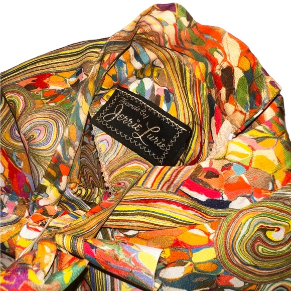 Vintage 60s Incredible Psychedelic Flower Power Print Shift Dress - Picture 3 of 4